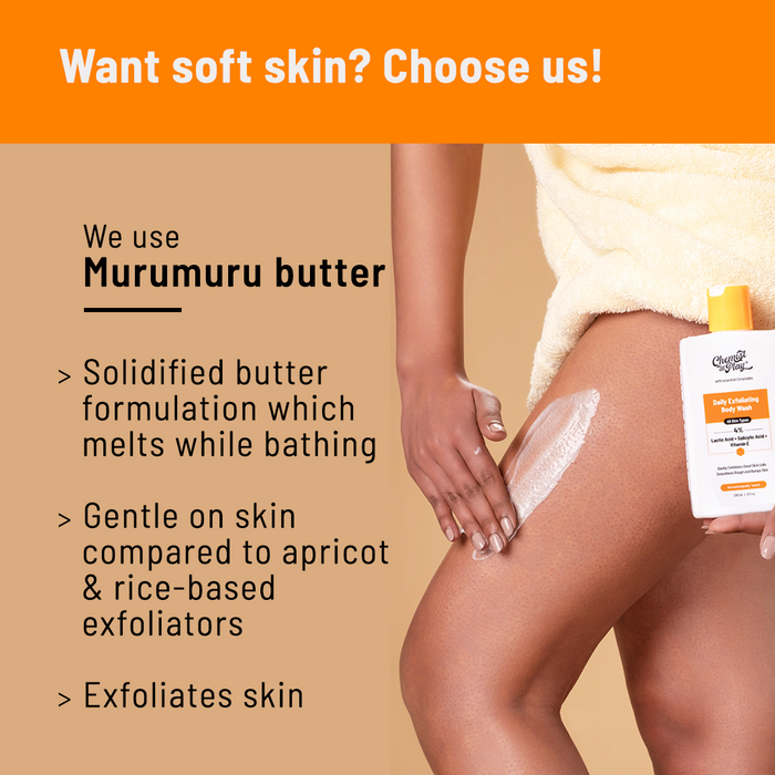 The Feel-Good Body Combo | Exfoliating Body Wash - 236 ml & Neck Knee Elbow Brightening Roll On - 40 ml