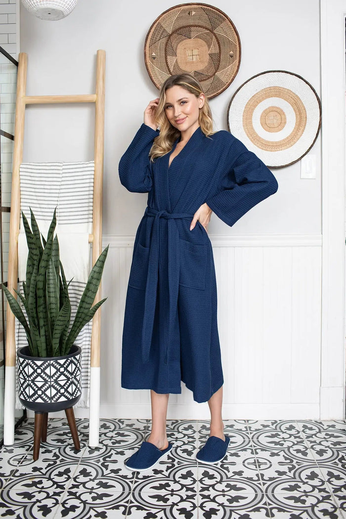 Women's Lightweight Waffle Robe, Quick-Dry Spa Comfort